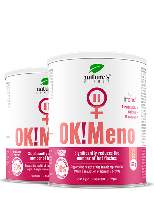 OK!Meno Box | 1+1 Gratis | Integratore Menopausa | Ashwagandha Vitamina Bambù | Riduce i Sintomi della Menopausa | Naturale.