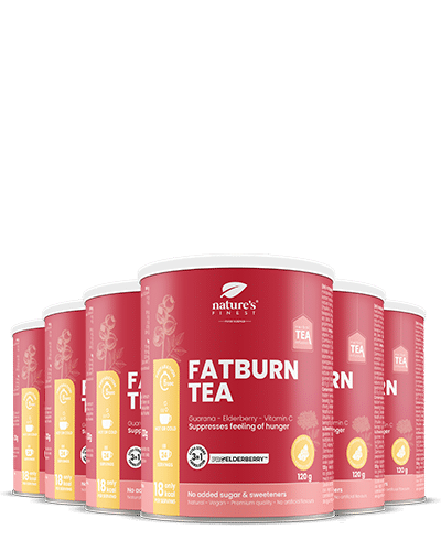 100% Tè Dimagrante Biologico | 6 x FatBurn Tea with ProElderberry™ | Cardo Mariano e Valeriana | Vegano | di Nature's Finest.